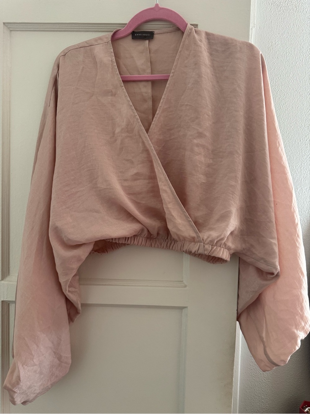 Sans Souci Blush Pink Flowy Crop Top